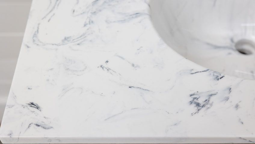 Grey on White Cultured Marble